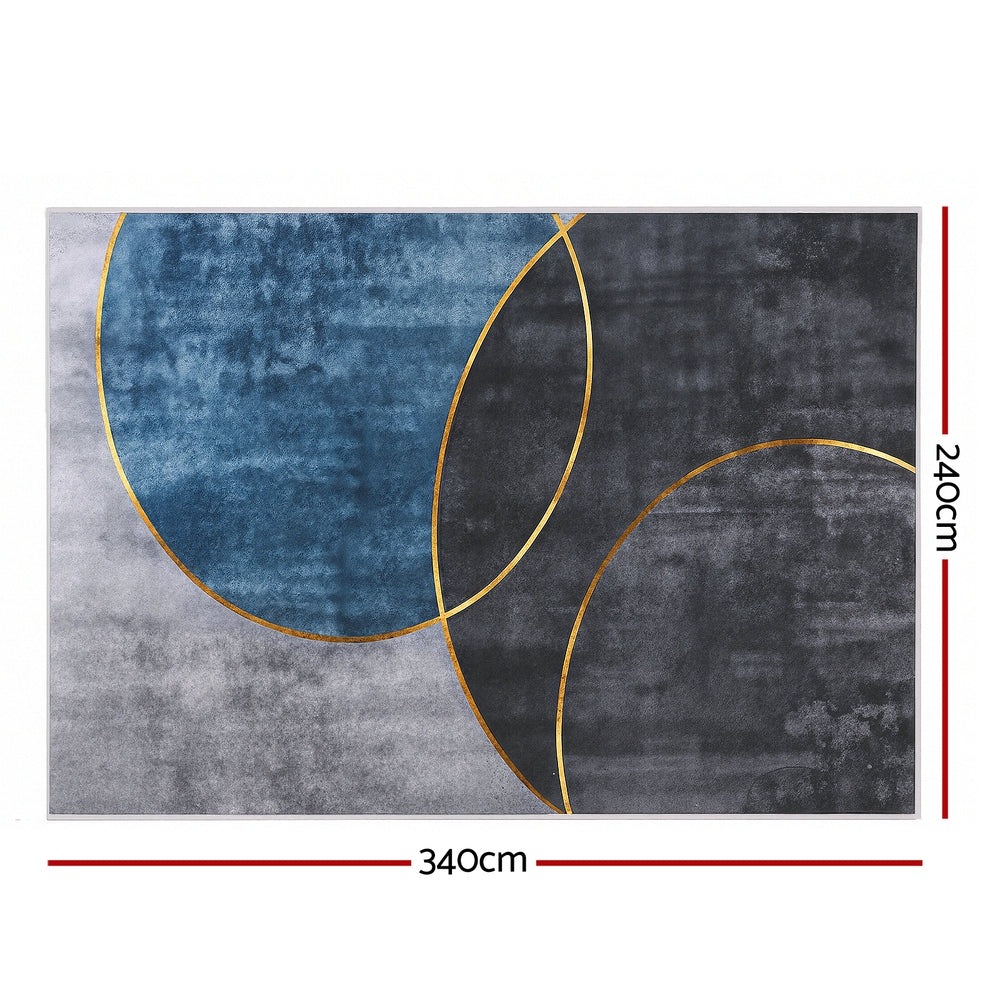 Floor Rugs: Artiss Washable Floor Rug 240X340cm Large Geometric Area Rug Modern Floor Carpet