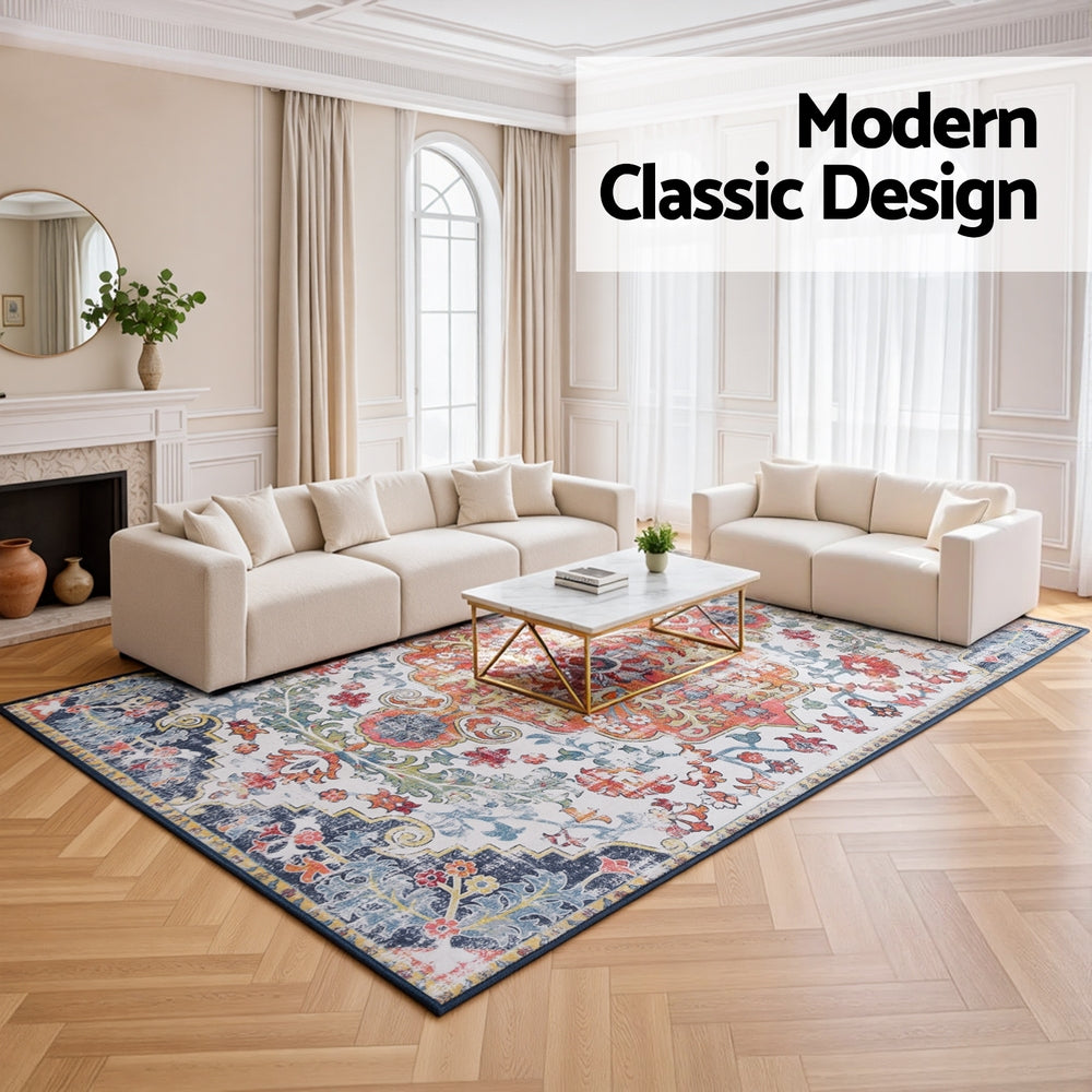 Floor Rugs: Artiss Floor Rug 240X340cm Large Washable Geometric Area Rug Modern Carpet Mat