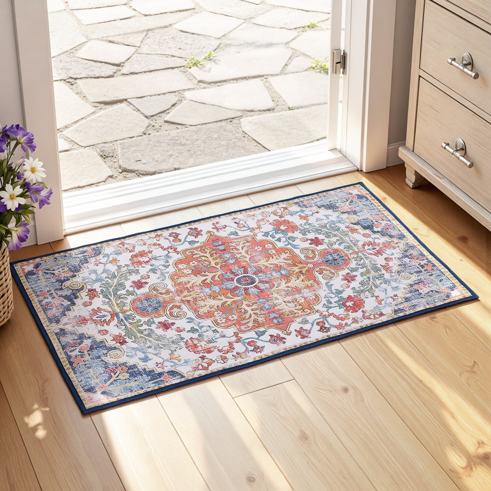Floor Rugs: Artiss Floor Rug 50X80 Doormat Carpet Short Pile Non-Slip Entryway Mat Bohemian