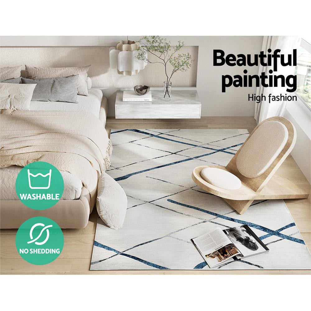 Floor Rugs: Artiss Rug 160x230cm Area Rug Washable Mat Large Carpet Soft Short Pile Jaca