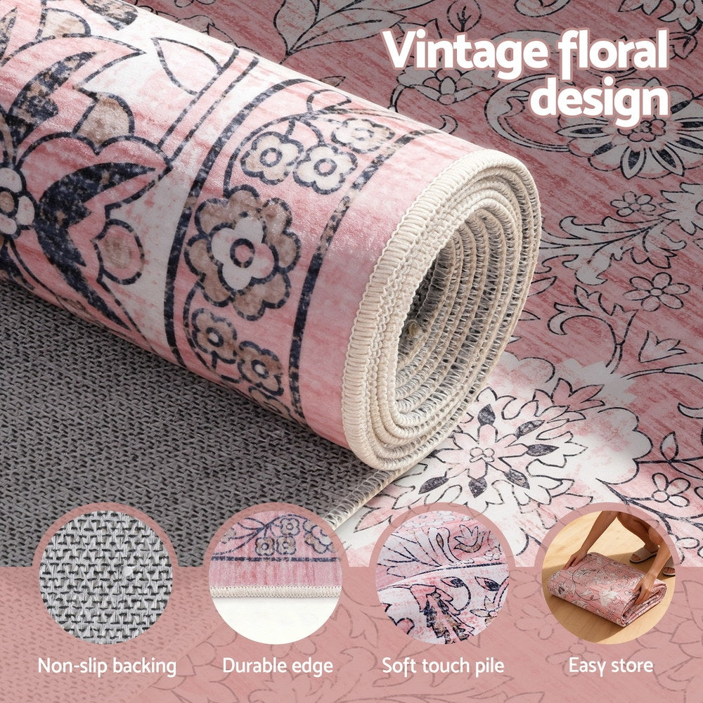Floor Rugs: Artiss Floor Rug 200X290cm Large Washable Area Rug Vintage Living Room Carpet