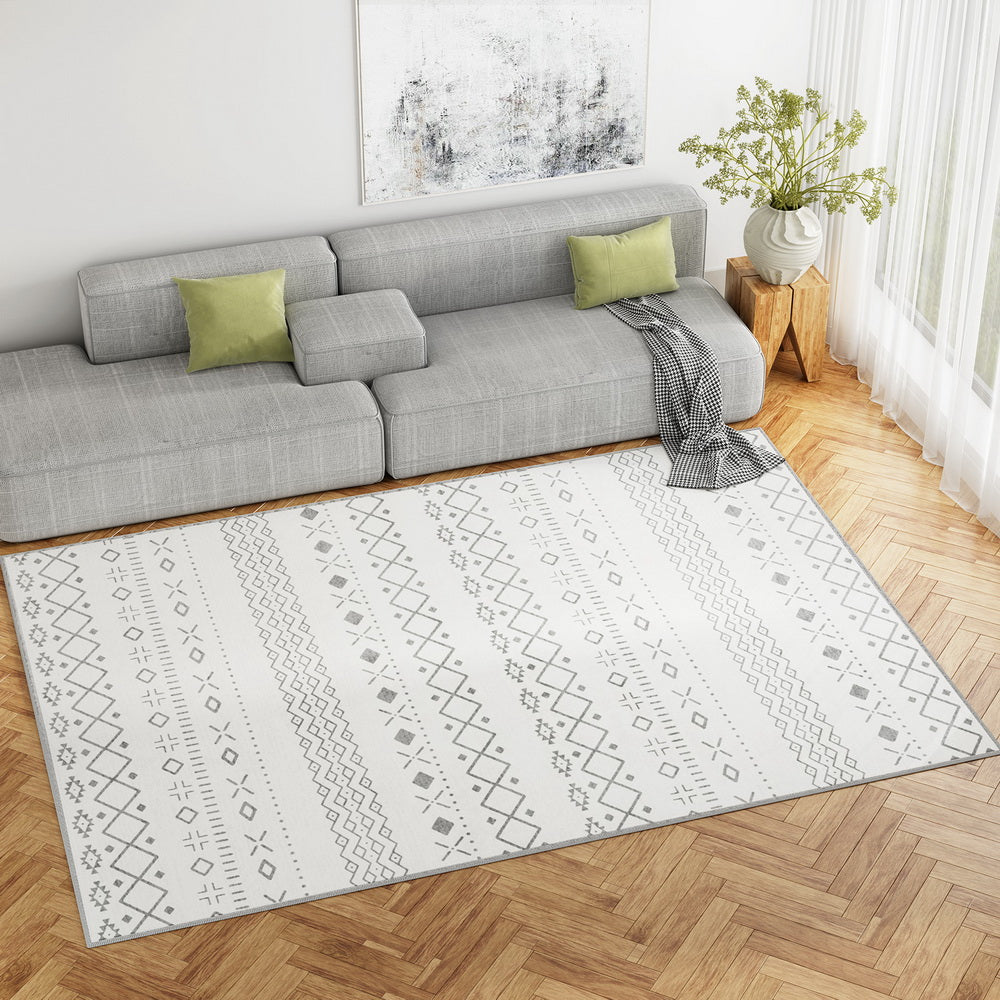 Floor Rugs: Artiss Rug 200x290cm Area Rug Washable Mat Large Carpet Soft Short Pile Una