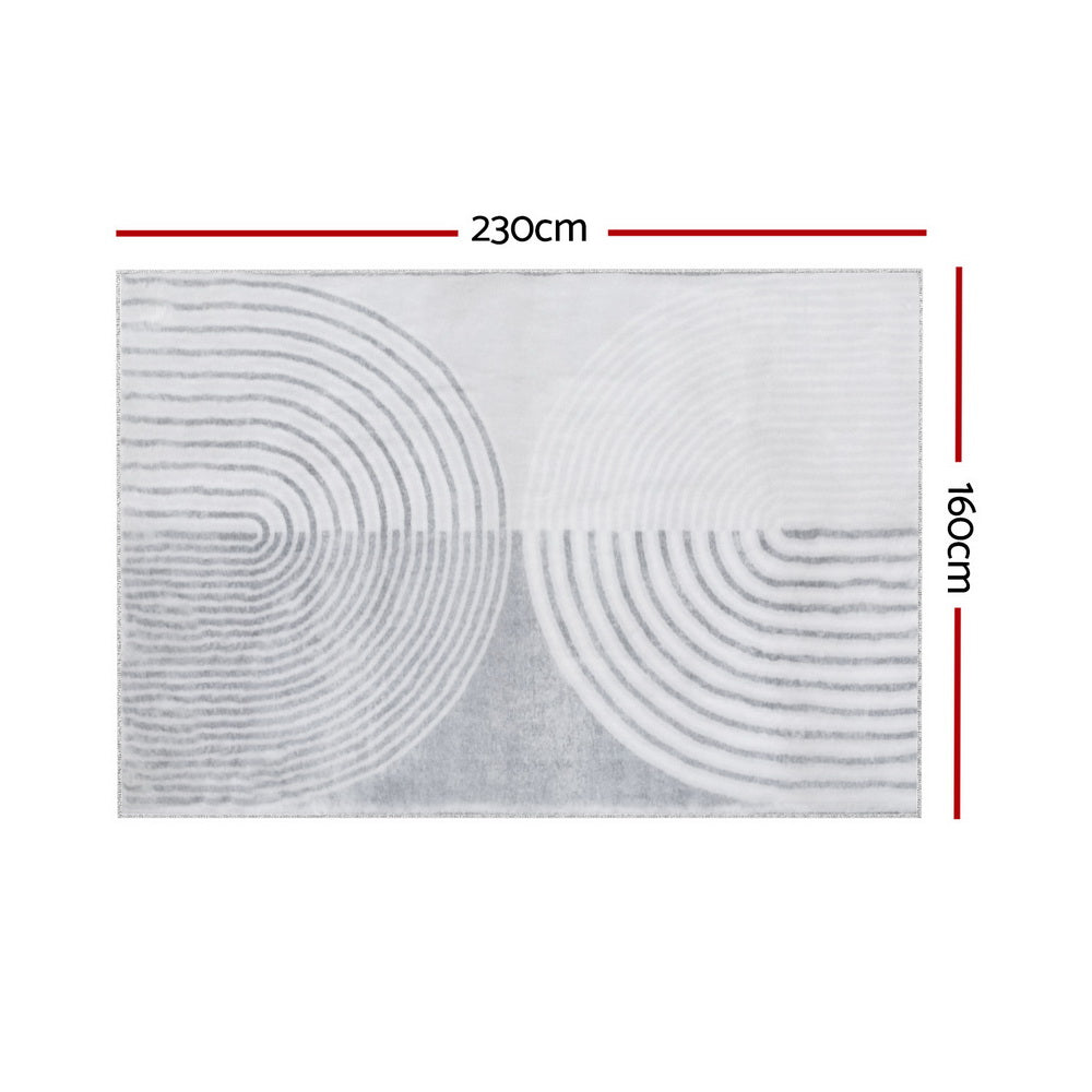 Floor Rugs: Artiss Rug 160x230cm Area Rug Washable Mat Large Carpet Faux Rabbit Fur Cyril