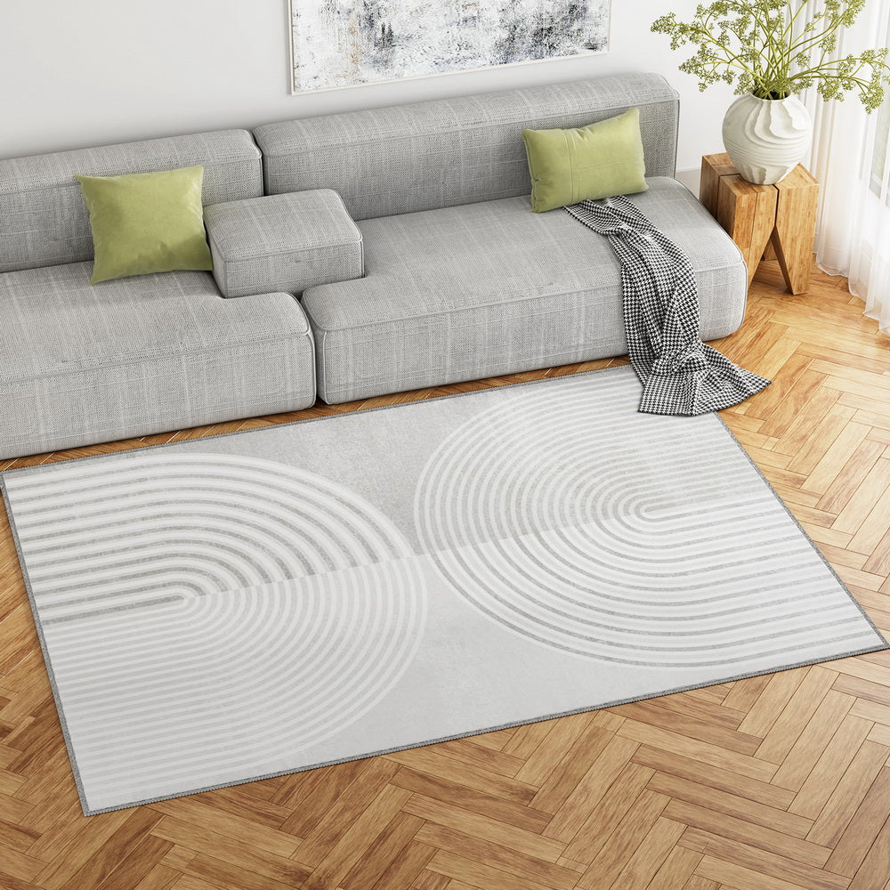 Floor Rugs: Artiss Rug 160x230cm Area Rug Washable Mat Large Carpet Faux Rabbit Fur Cyril