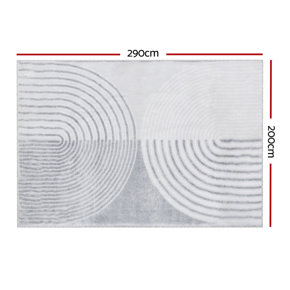 Floor Rugs: Artiss Rug 200x290cm Area Rug Washable Mat Large Carpet Faux Rabbit Fur Cyril