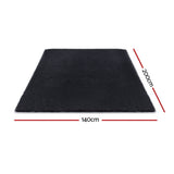 Floor Rugs: Artiss Floor Rug 140x200cm Plush Area Shaggy Rug Living Room Bedroom Carpet Black
