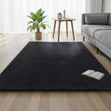 Floor Rugs: Artiss Floor Rug 140x200cm Plush Area Shaggy Rug Living Room Bedroom Carpet Black