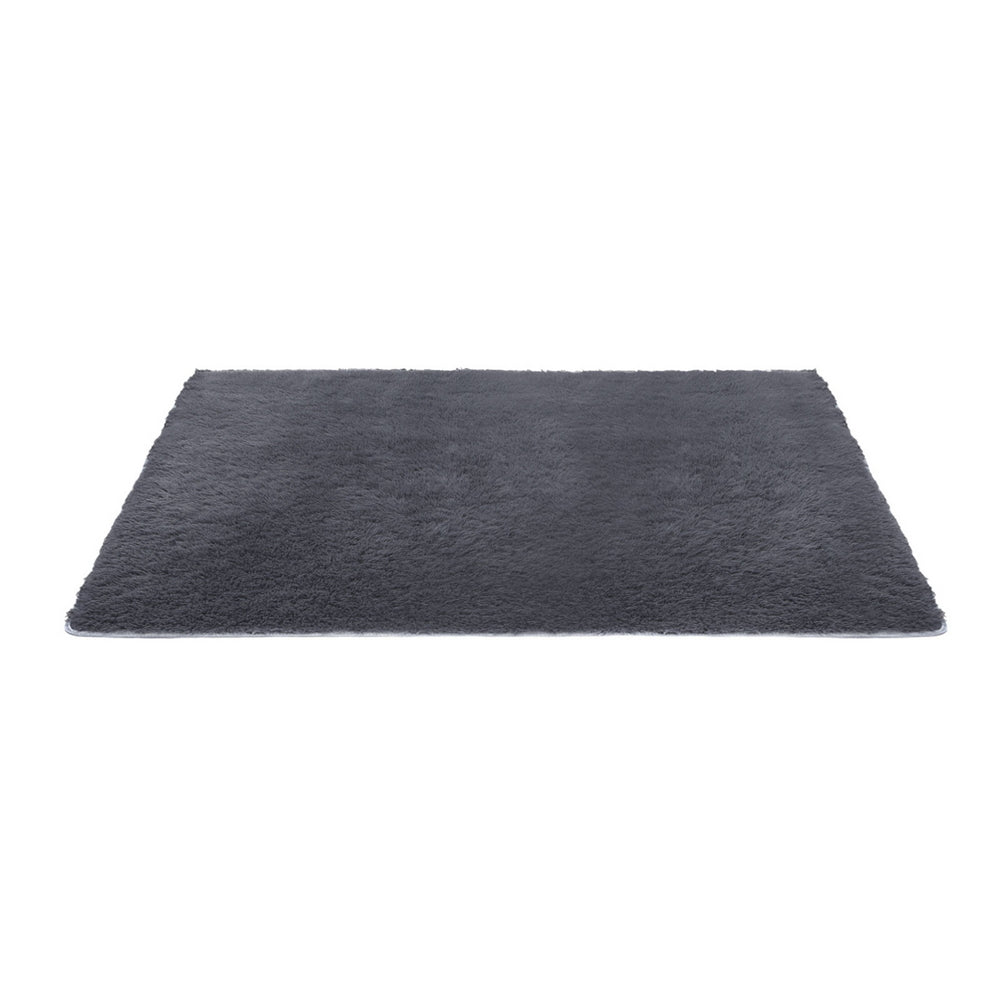Floor Rugs: Artiss Floor Rug 140x200cm Plush Area Shaggy Rug Living Room Bedroom Carpet Grey