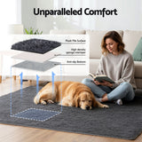 Floor Rugs: Artiss Floor Rug 140x200cm Plush Area Shaggy Rug Living Room Bedroom Carpet Grey
