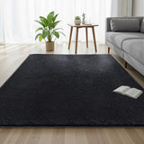 Floor Rugs: Artiss Floor Rug 160x230cm Plush Area Shaggy Rug Living Room Bedroom Carpet Black