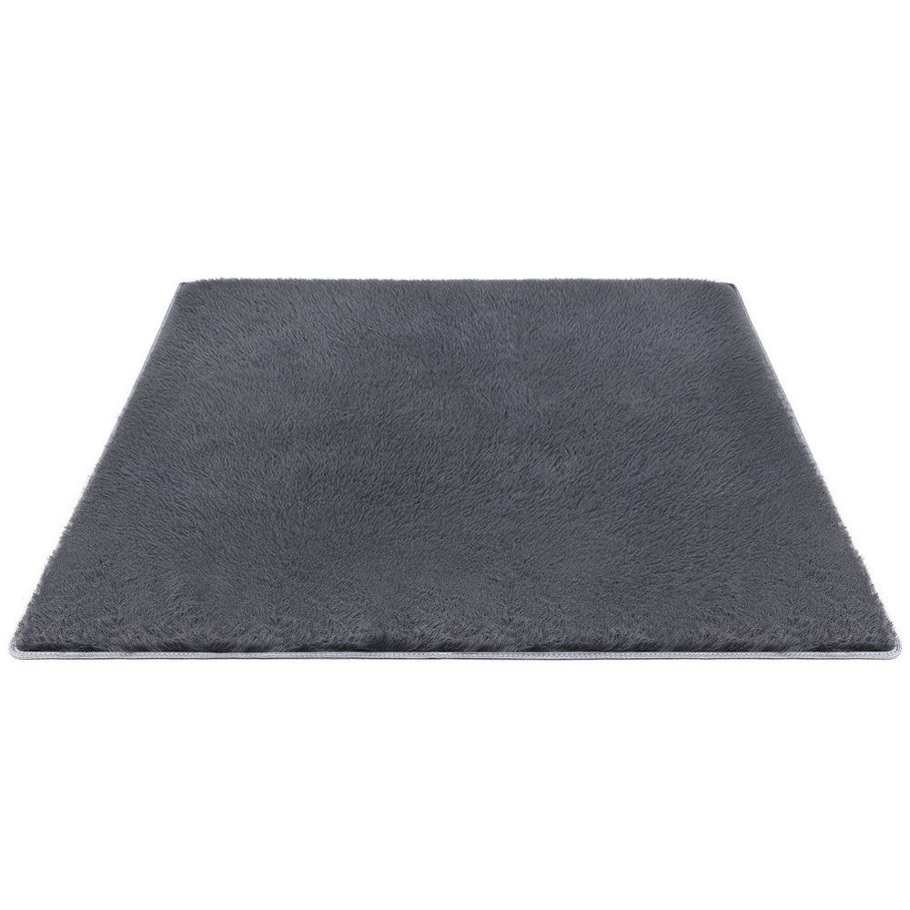 Floor Rugs: Artiss Floor Rug 160x230cm Plush Area Shaggy Rug Living Room Bedroom Carpet Grey