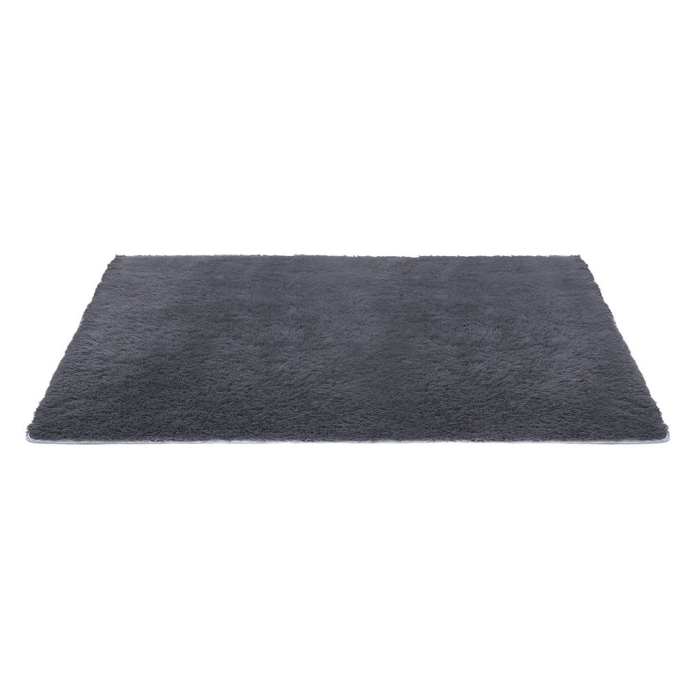 Floor Rugs: Artiss Floor Rug 160x230cm Plush Area Shaggy Rug Living Room Bedroom Carpet Grey