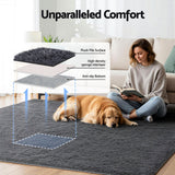 Floor Rugs: Artiss Floor Rug 200x230cm Plush Area Shaggy Rug Living Room Bedroom Carpet Grey