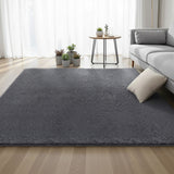 Floor Rugs: Artiss Floor Rug 200x230cm Plush Area Shaggy Rug Living Room Bedroom Carpet Grey