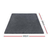 Floor Rugs: Artiss Floor Rug 200x290cm Plush Area Shaggy Rug Living Room Bedroom Carpet Grey