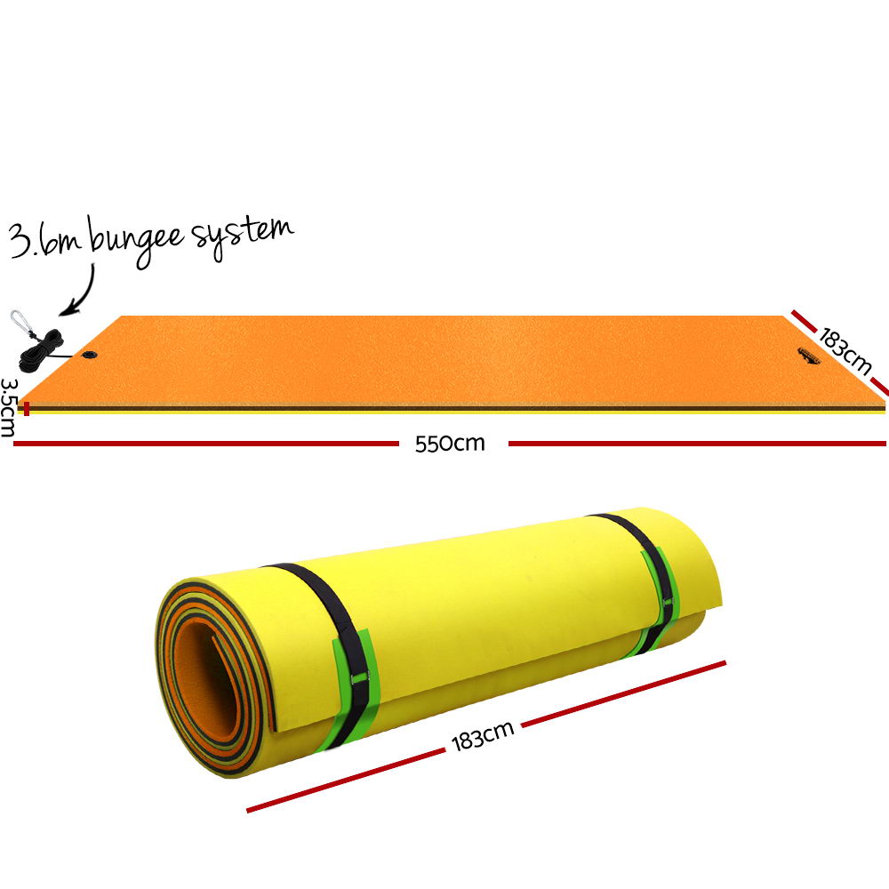 Pool Toys & Inflatables: Weisshorn Floating Water Mat 5.5x1.8m Foam Pad Swimming Pool Island Platform