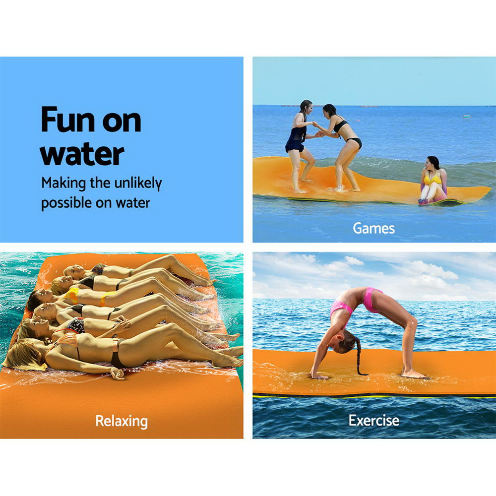 Pool Toys & Inflatables: Weisshorn Floating Water Mat 5.5x1.8m Foam Pad Swimming Pool Island Platform