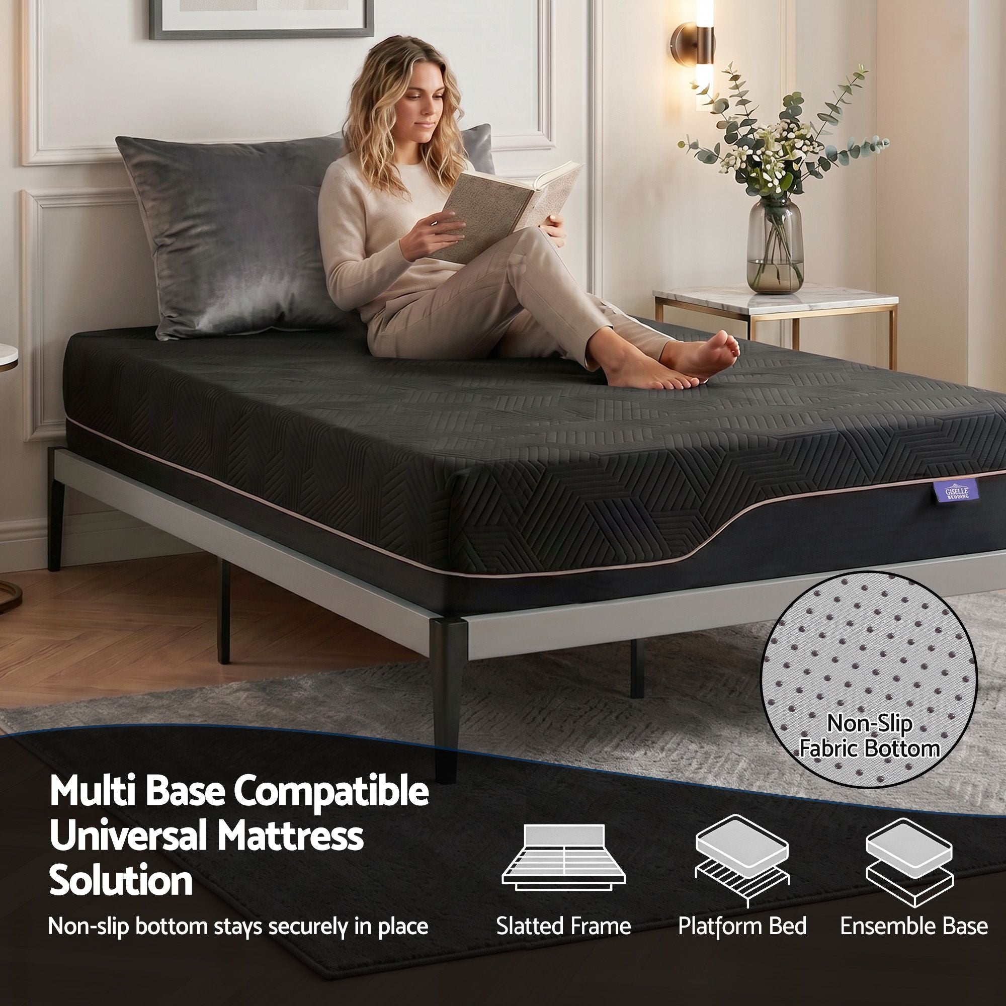 Giselle King Single Cooling Memory Foam Mattress Medium Firm with Gel Comfort 30cm