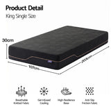Giselle King Single Cooling Memory Foam Mattress Medium Firm with Gel Comfort 30cm