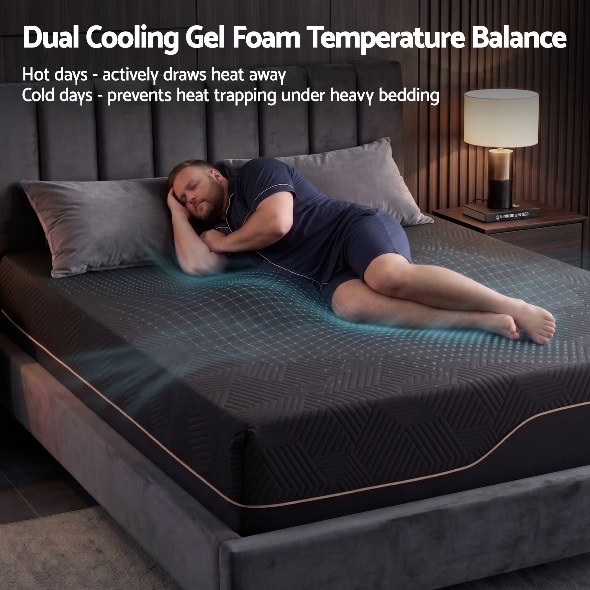 Giselle Queen Cooling Memory Foam Mattress Medium Firm with Gel Comfort 30cm