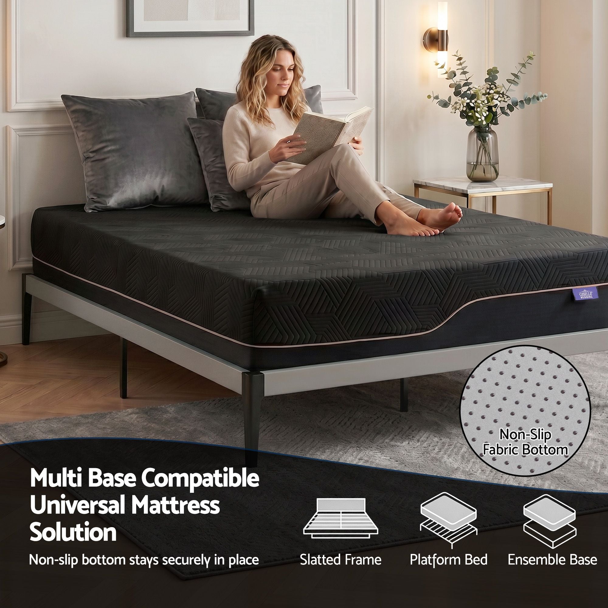 Giselle Queen Cooling Memory Foam Mattress Medium Firm with Gel Comfort 30cm