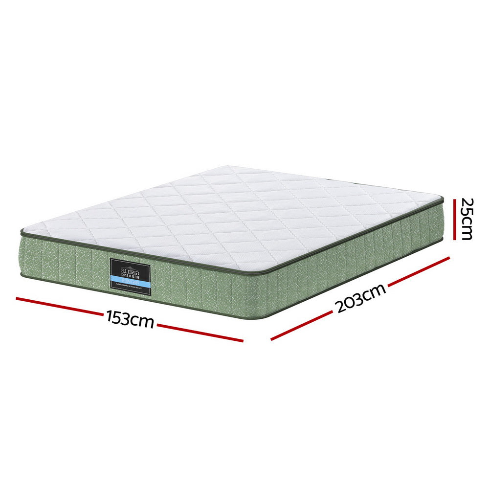 Queen Mattress: Giselle 25cm Memory Foam Mattress Dual Layer Zipper Cover Cool Charcoal Foam Mattresses Queen