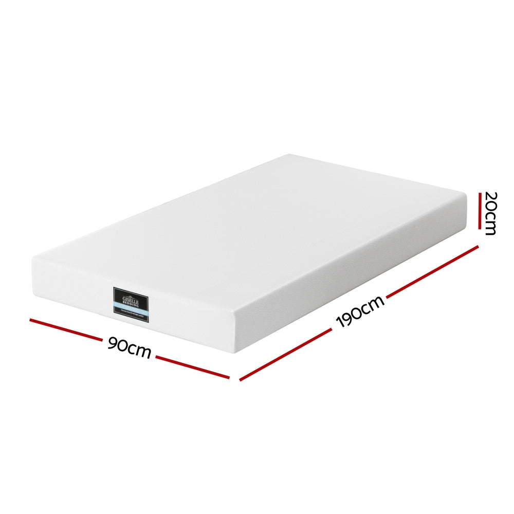 Single Mattress: Giselle 20cm Memory Foam Mattress Green Tea Single