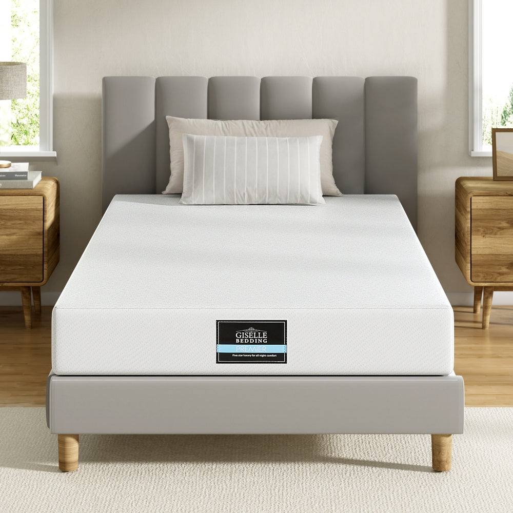 Single Mattress: Giselle 20cm Memory Foam Mattress Green Tea Single