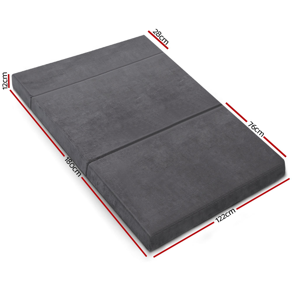 Sofas & Sofa Beds: Giselle Bedding Foldable Mattress Folding Foam Bed Mat Double Grey