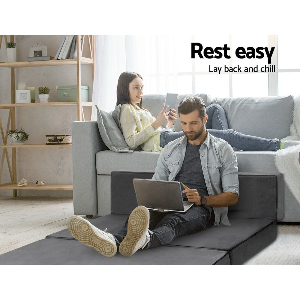 Sofas & Sofa Beds: Giselle Bedding Foldable Mattress Folding Foam Bed Mat Double Grey
