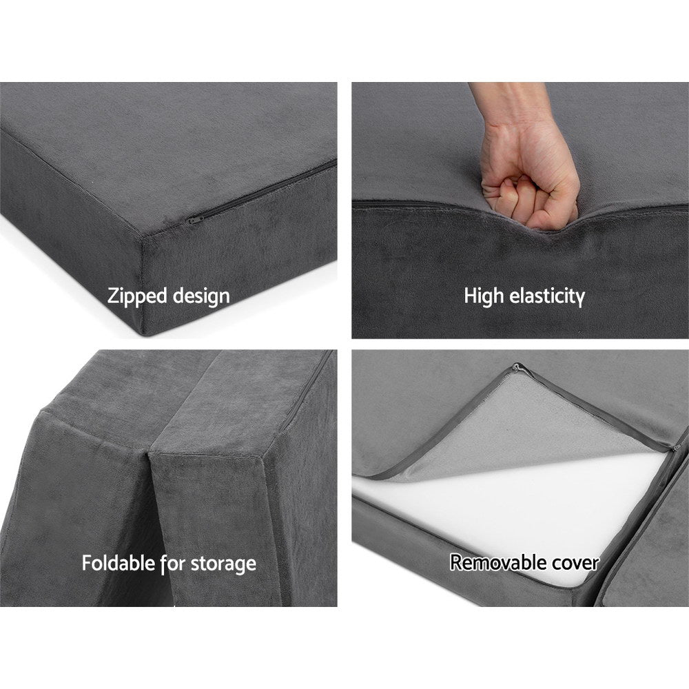 Sofas & Sofa Beds: Giselle Bedding Foldable Mattress Folding Foam Bed Mat Double Grey