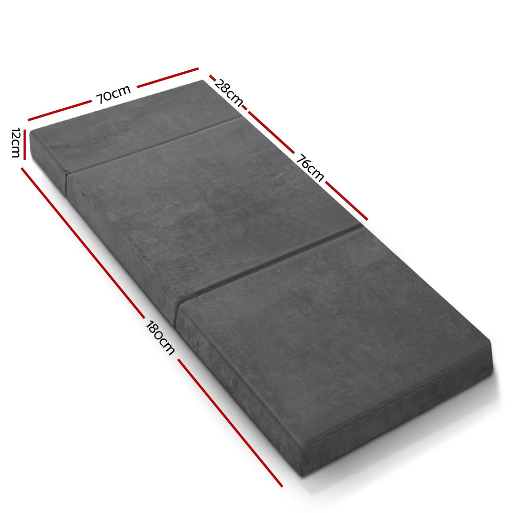Sofas & Sofa Beds: Giselle Bedding Foldable Mattress Folding Foam Bed Mat Single Grey