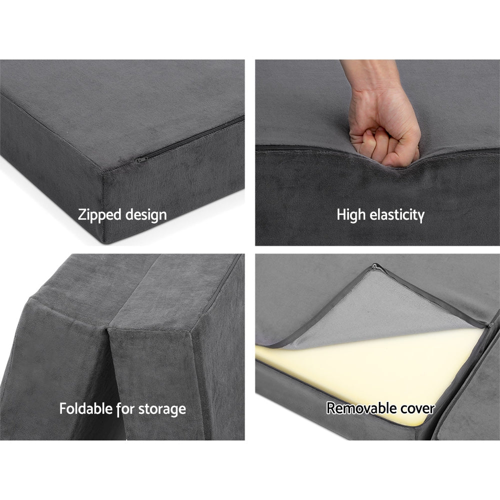Sofas & Sofa Beds: Giselle Bedding Foldable Mattress Folding Foam Bed Mat Single Grey