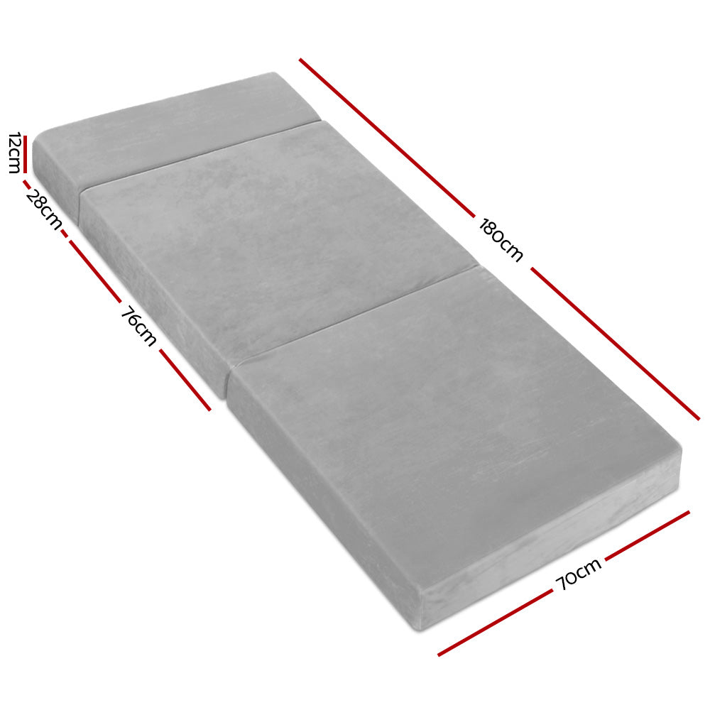 Queen Mattress: Giselle Bedding Foldable Mattress Folding Foam Bed Mat Light Grey