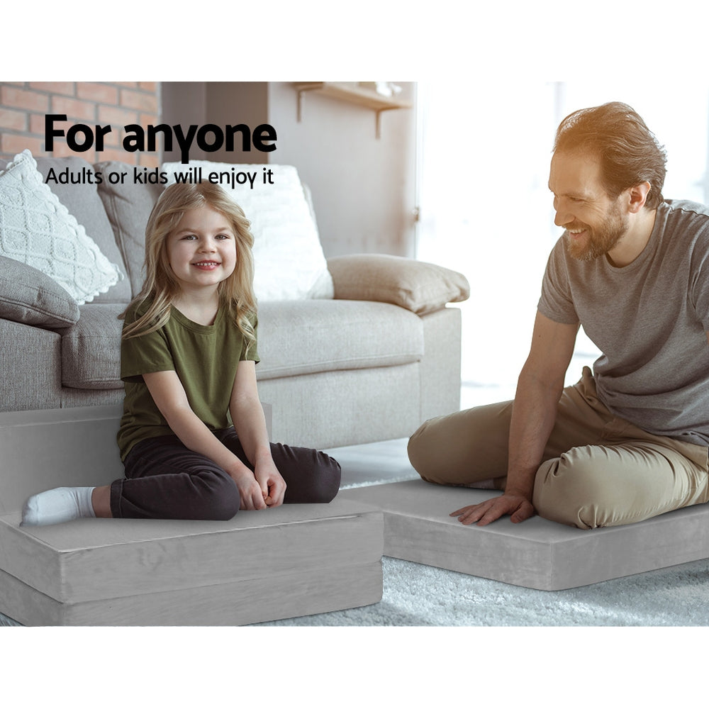 Queen Mattress: Giselle Bedding Foldable Mattress Folding Foam Bed Mat Light Grey