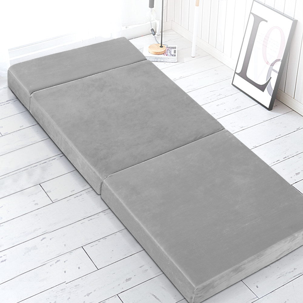 Queen Mattress: Giselle Bedding Foldable Mattress Folding Foam Bed Mat Light Grey