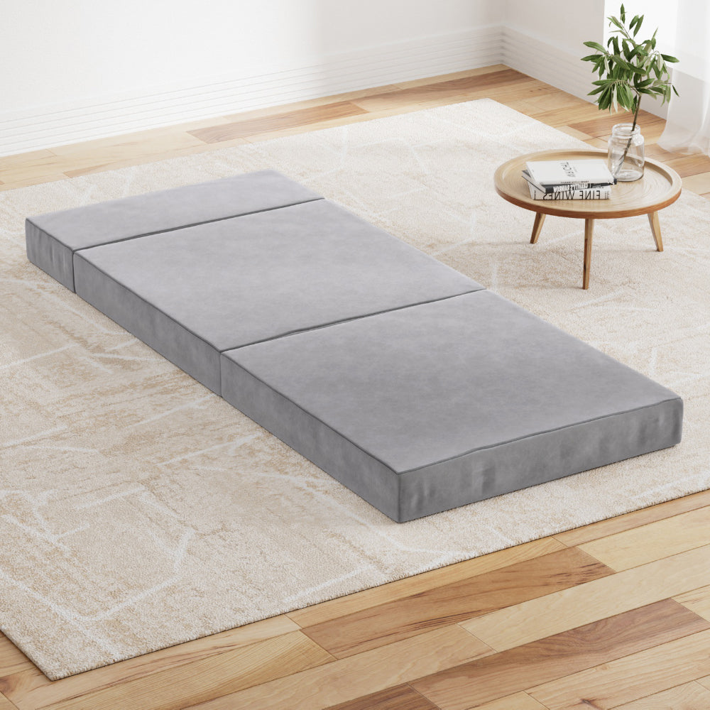 Queen Mattress: Giselle Bedding Foldable Mattress Folding Foam Bed Mat Light Grey