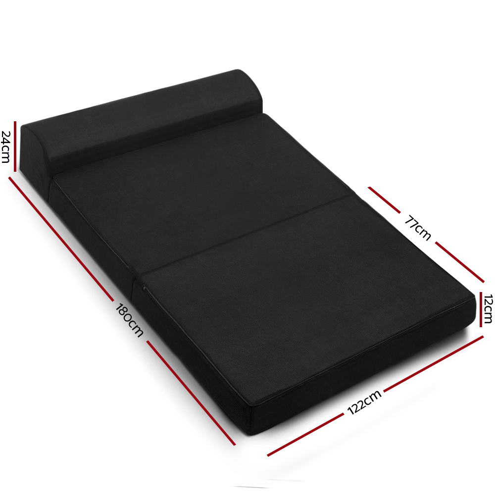 Sofas & Sofa Beds: Giselle Bedding Foldable Mattress Folding Foam Bed Mat Double Black
