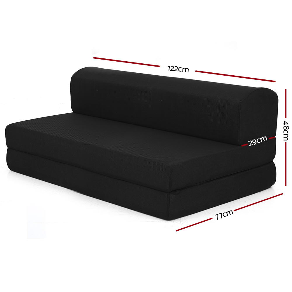 Sofas & Sofa Beds: Giselle Bedding Foldable Mattress Folding Foam Bed Mat Double Black