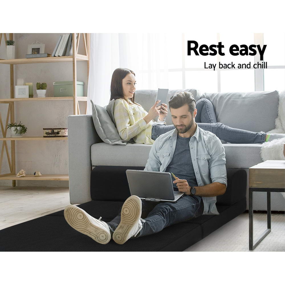 Sofas & Sofa Beds: Giselle Bedding Foldable Mattress Folding Foam Bed Mat Double Black