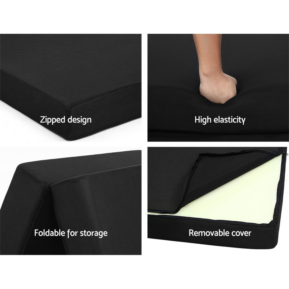Sofas & Sofa Beds: Giselle Bedding Foldable Mattress Folding Foam Bed Mat Double Black