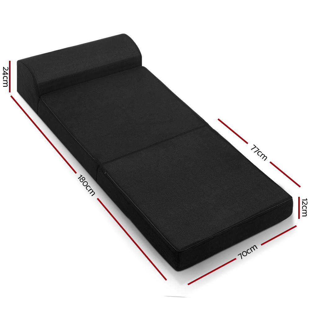 Sofas & Sofa Beds: Giselle Bedding Foldable Mattress Folding Foam Bed Mat Black