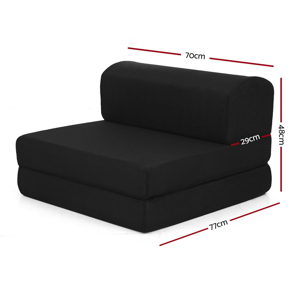 Sofas & Sofa Beds: Giselle Bedding Foldable Mattress Folding Foam Bed Mat Black