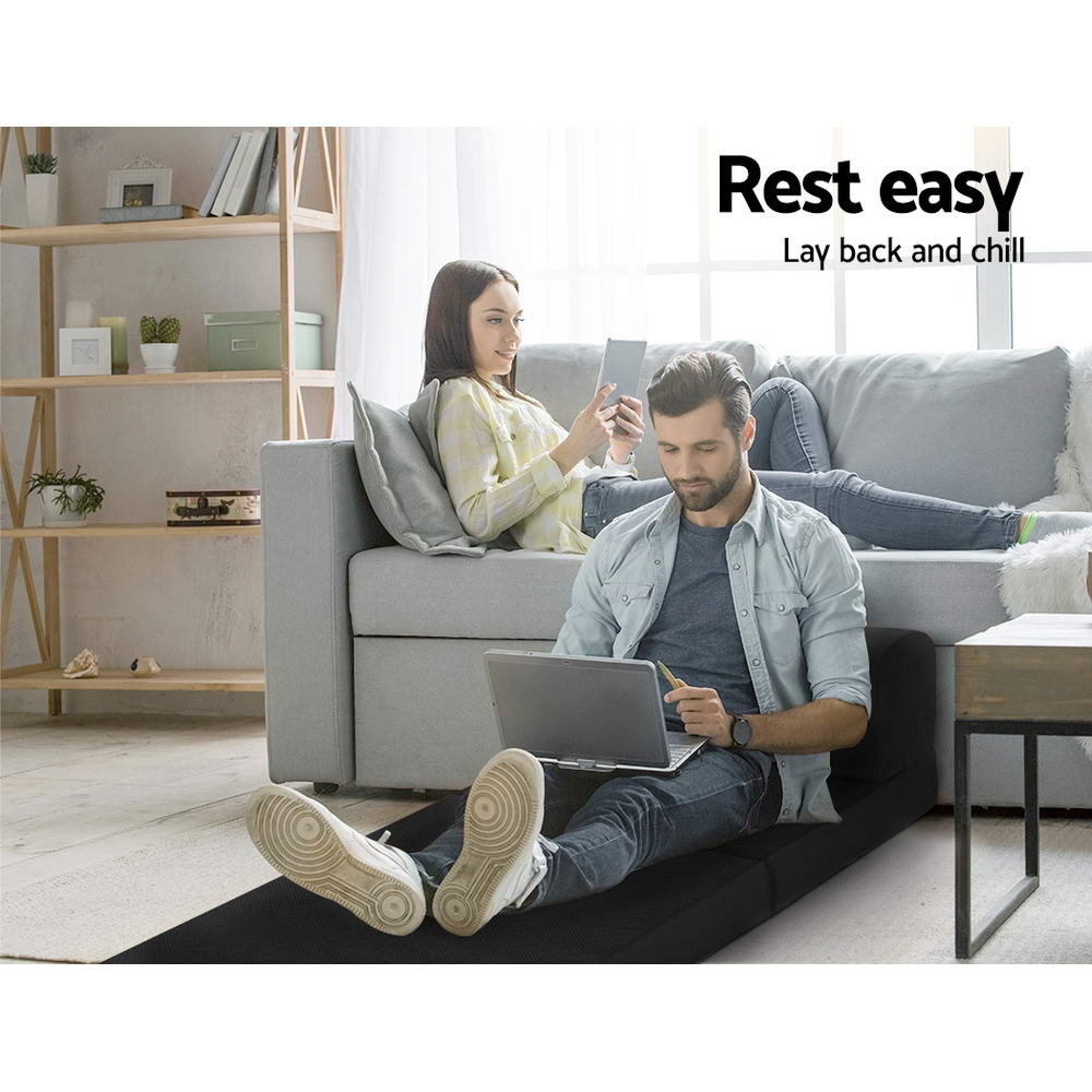 Sofas & Sofa Beds: Giselle Bedding Foldable Mattress Folding Foam Bed Mat Black