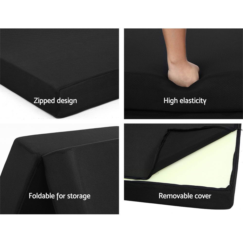 Sofas & Sofa Beds: Giselle Bedding Foldable Mattress Folding Foam Bed Mat Black