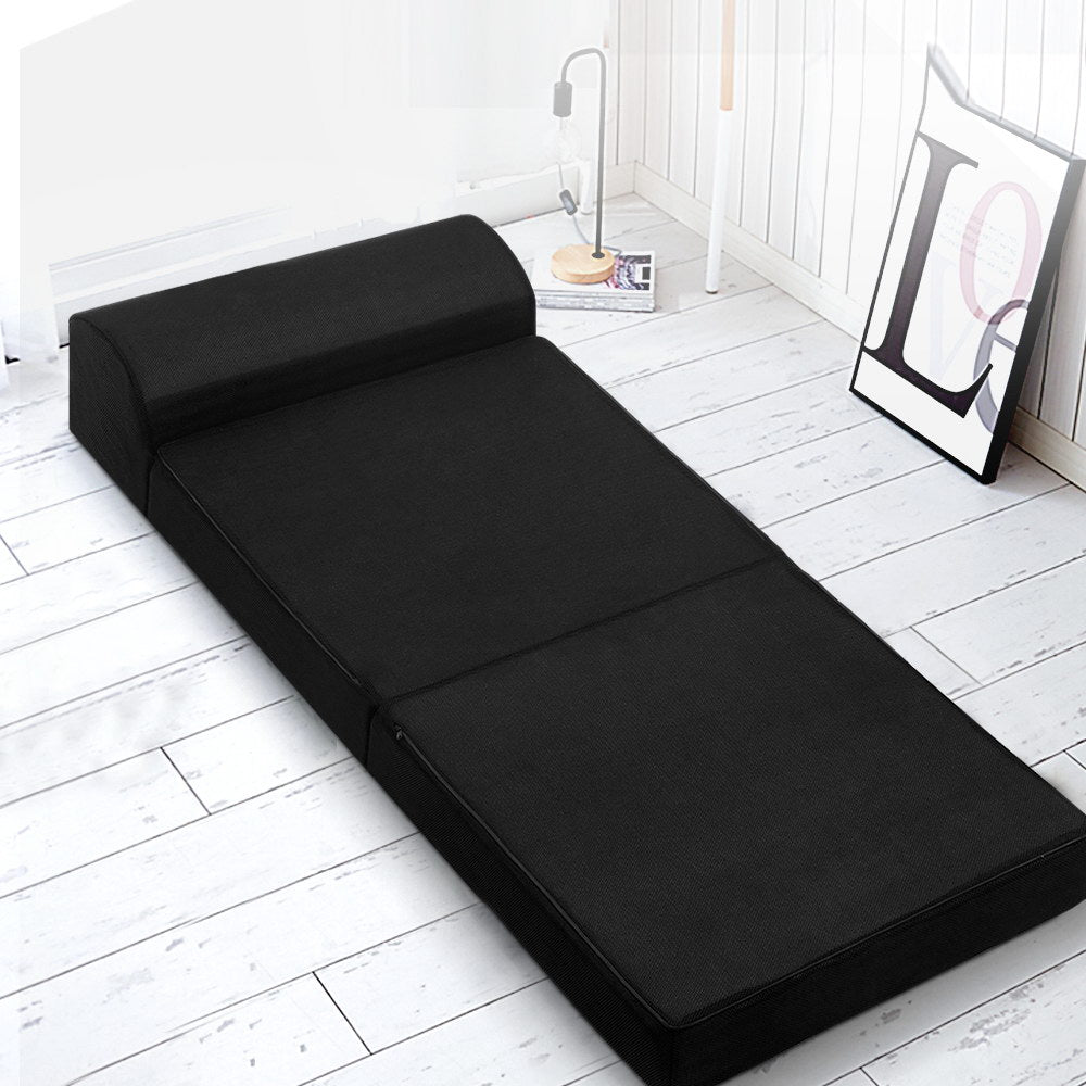 Sofas & Sofa Beds: Giselle Bedding Foldable Mattress Folding Foam Bed Mat Black