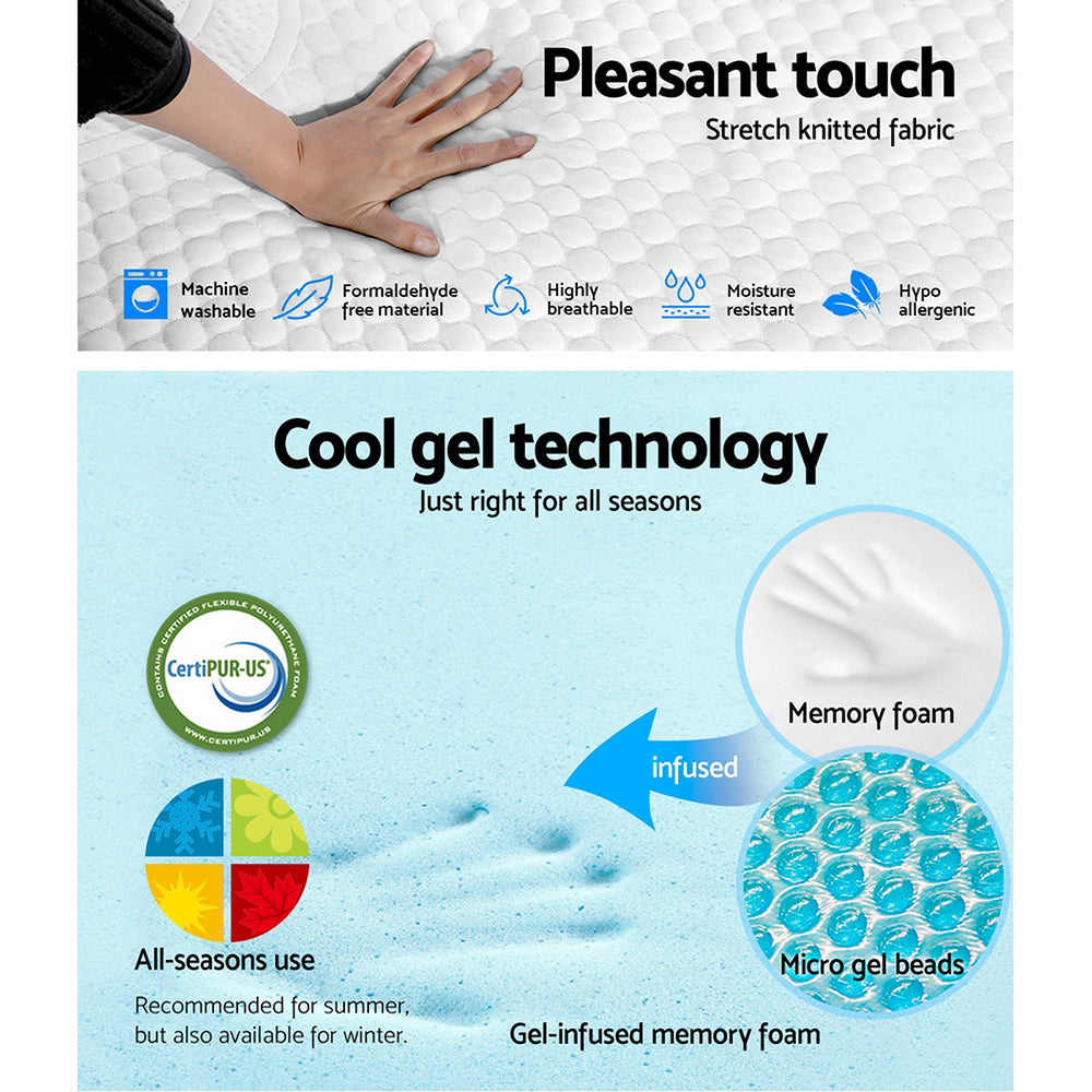 Mattress Toppers: Giselle Bedding Memory Foam Mattress Bed Cool Gel Non Spring 21cm Double