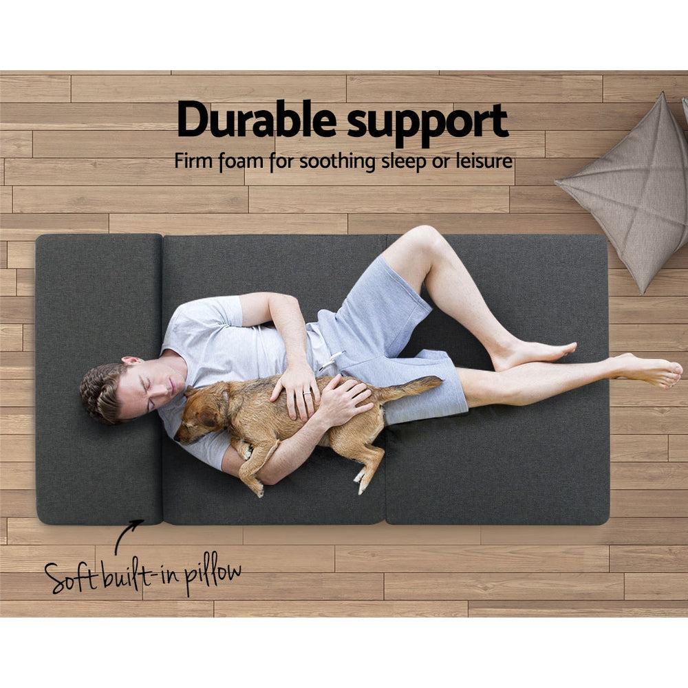 Sofas & Sofa Beds: Giselle Bedding Foldable Mattress Folding Foam Bed Floor Mat Grey