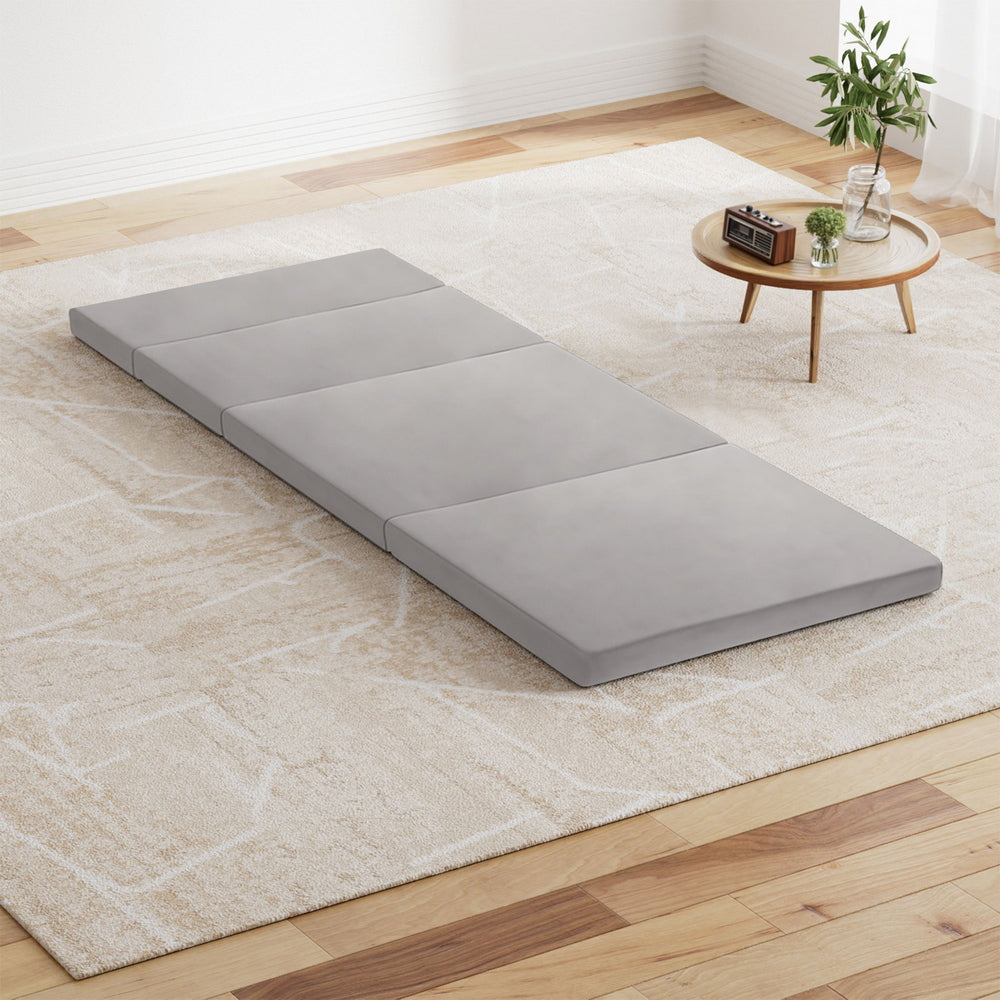 Single Mattress: Giselle Foldable Mattress Folding Sofa Bed 4-fold Sleeping Camping Cushion Mat