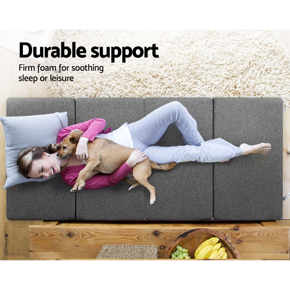 Single Mattress: Giselle Bedding Foldable Mattress Folding Foam Single Grey